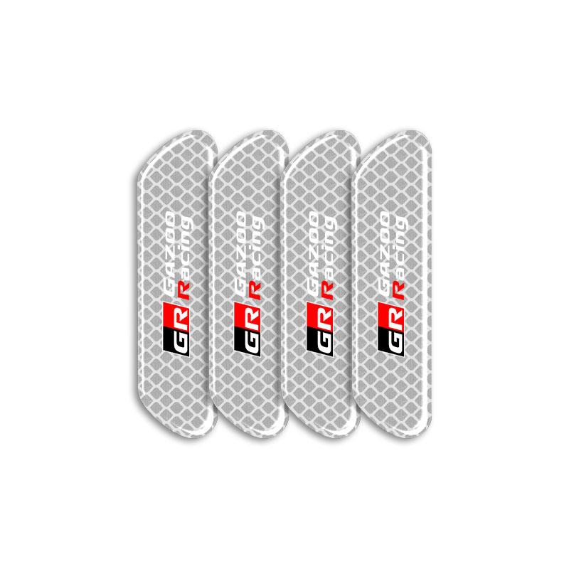 4PCS Car Door Safety Warning Reflective Mark 3D Sticker Car Accessories for Toyota GR Trd Camry Corolla Yaris Chr Auris Avensis T25