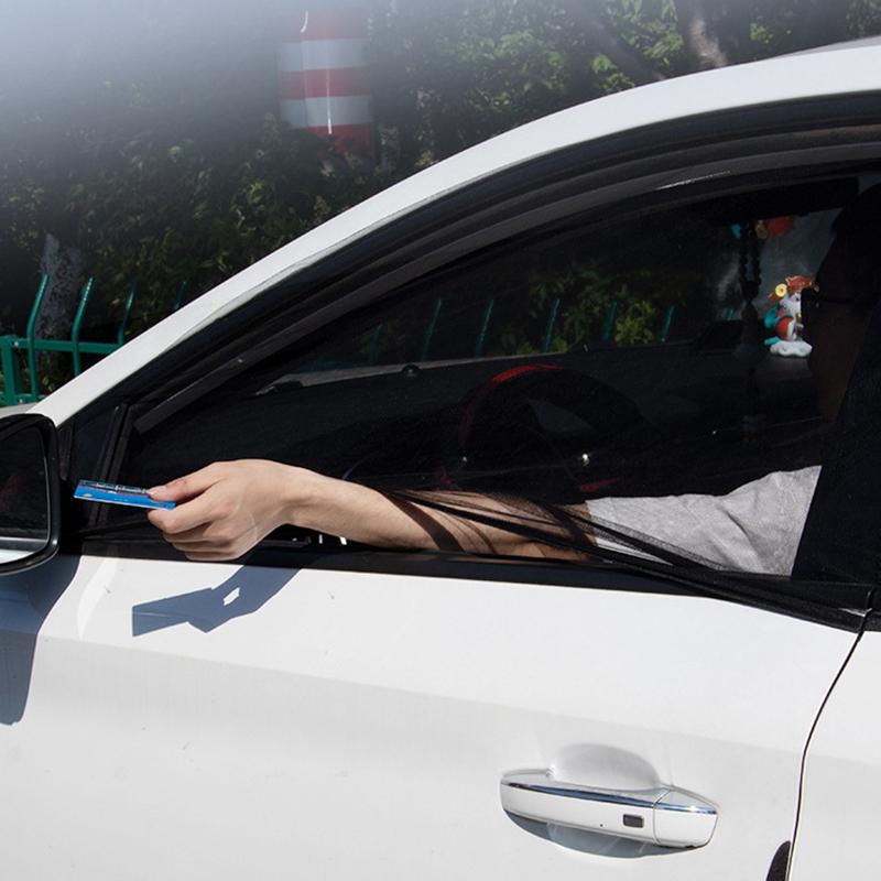 4-Piece Car Side Window Shade UV & Insect Resistant Universal Mosquito Net Breathable Mesh for Privacy Shades Screen Visor Cover