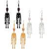 3 Pairs Skull Earrings For Women Halloweens Jewelry Gothic Designs Alloy Black Gold White Goth Accessories