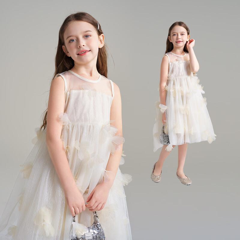 Girls Summer 3D Floral Sleeveless Dress 130