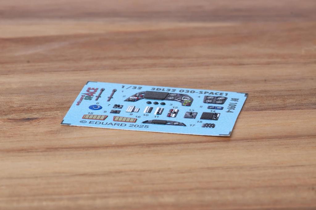 Eduard 1/32 Space Bf109F-4 Interior 3D Decal with Etching Parts Set (for Hasegawa) Plastic Model Decal EDU3DL32030 (Airplane)