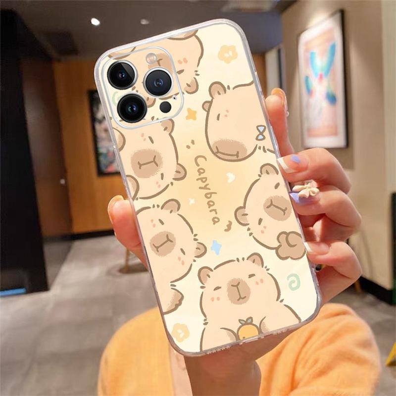 cartoon Cute capybara Phone Case Carcasa Funda For iPhone 17 Pro Max Air 16 15 14 13 Pro Max 15 16 Pro 15Plus Case