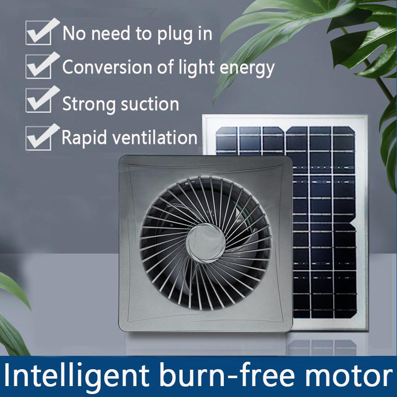 4/6/8 Inch Exhaust Fan Solar Panel Air Suction Fan High Speed Greenhouse or Pet House Air Circulation Ventilation Fan