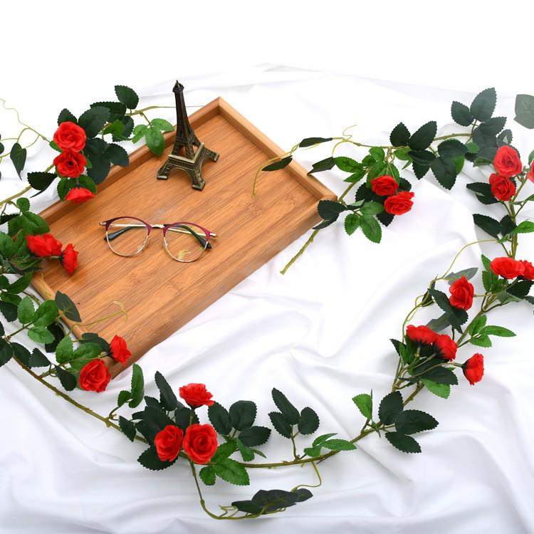 Artificial Silk Rose Vine for Ceiling or Pipe Decoration
