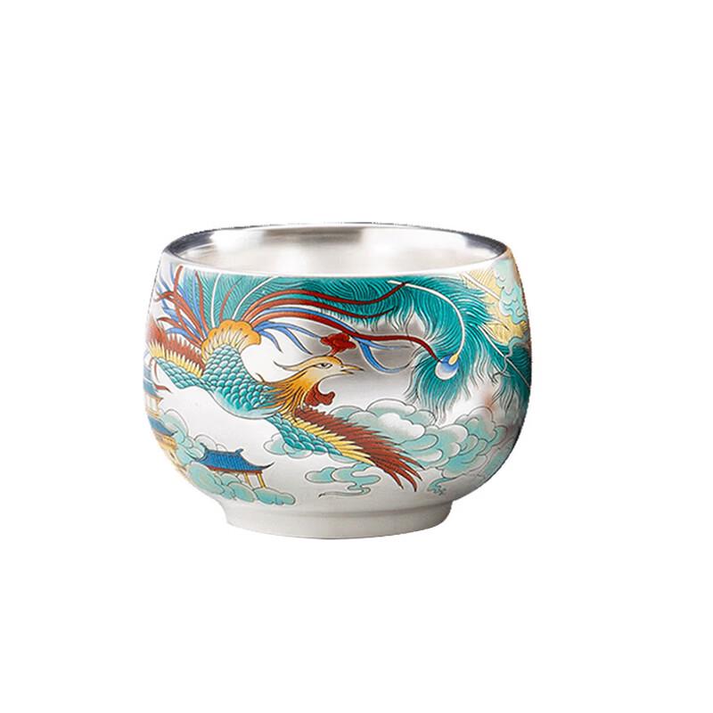 Zhexuan Phoenix 999 Silver-Gilt Ceramic Master Tea Cup