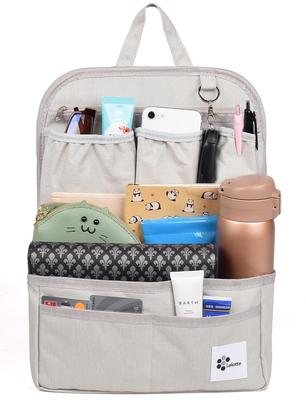 Lelotte Vertikal für Rucksäcke und Tote 12 mit Boden Unisex Tasche-in-Tasche Taschen, Groß, Taschen, Panel, Schlank, Leicht, (Grau)