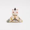 Fukubeya Seto Ware Hina Dolls, Peach Blossom Design, Cat Hina Dolls, with Stand and Screen, Modern and Cute, Perfect for Gifts (Cat)