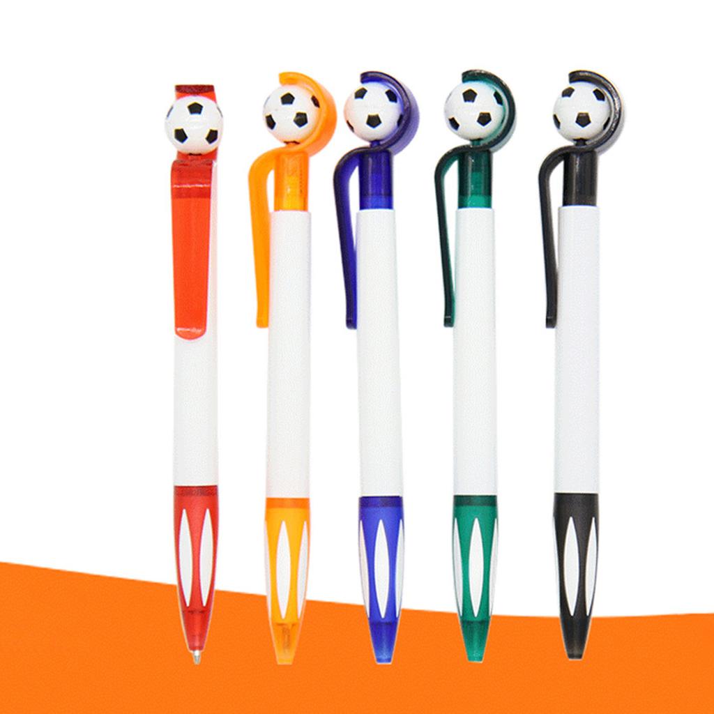 5Pieces Football Ballpoint Pens Retractable Ballpoint Pen Write Smoothly Bullet Tip Refillable for Office Signing Pen