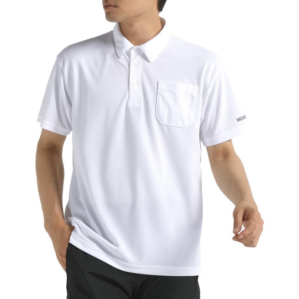 DESCENTE Polo Short Simple Size L Shirt, Sleeve, Button-Down, Sweat-Wicking, Quick-Drying, Design, Unisex, WH00(ST4FHSZ1MB),