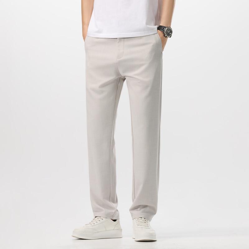 Firstview Men s Casual Cotton Linen Elastic Waist Long Pants FX1036 XL