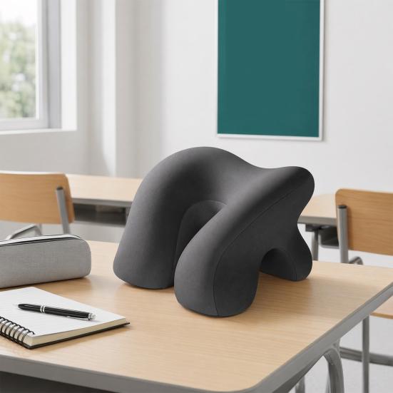 Polštář na spaní na břiše, Ergonomický polštář na zdřímnutí z paměťové pěny, Polštář na zdřímnutí na stůl s otvorem pro ruce, Omyvatelný potah pro spaní v kanceláři nebo ve školní lavici