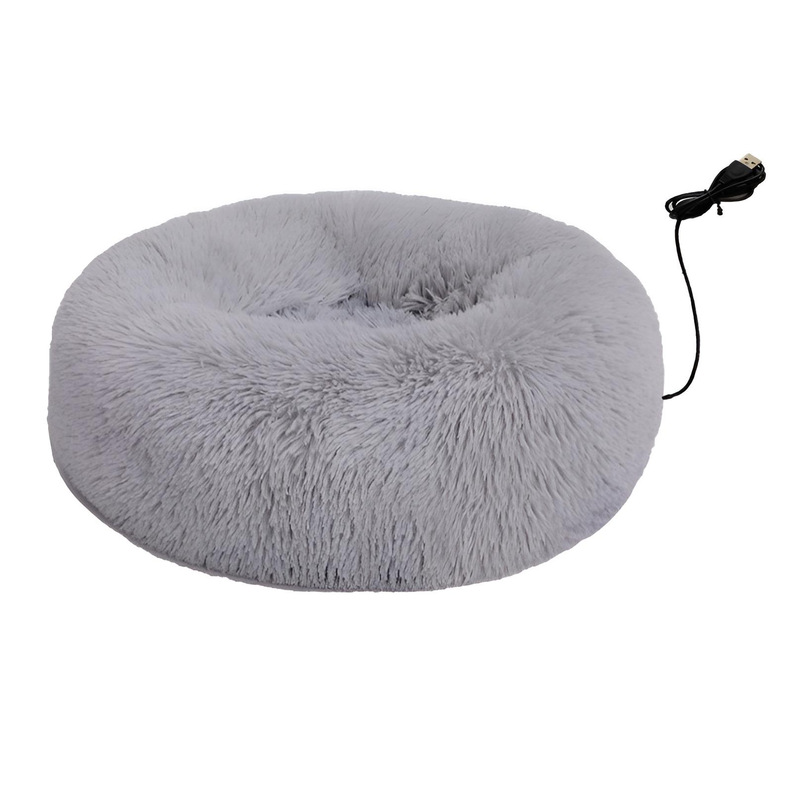 

Winter Heated Constant Temperature Pet Bed 50CM Diameter Cat Bed Dog Bed USB Electric Blanket Small Diameter 50cm светло-серый