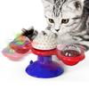 Cat Windmill Toy Funny Massage Rotatable Cat Toys with Catnip LED Ball Teeth Cleaning Pet Products