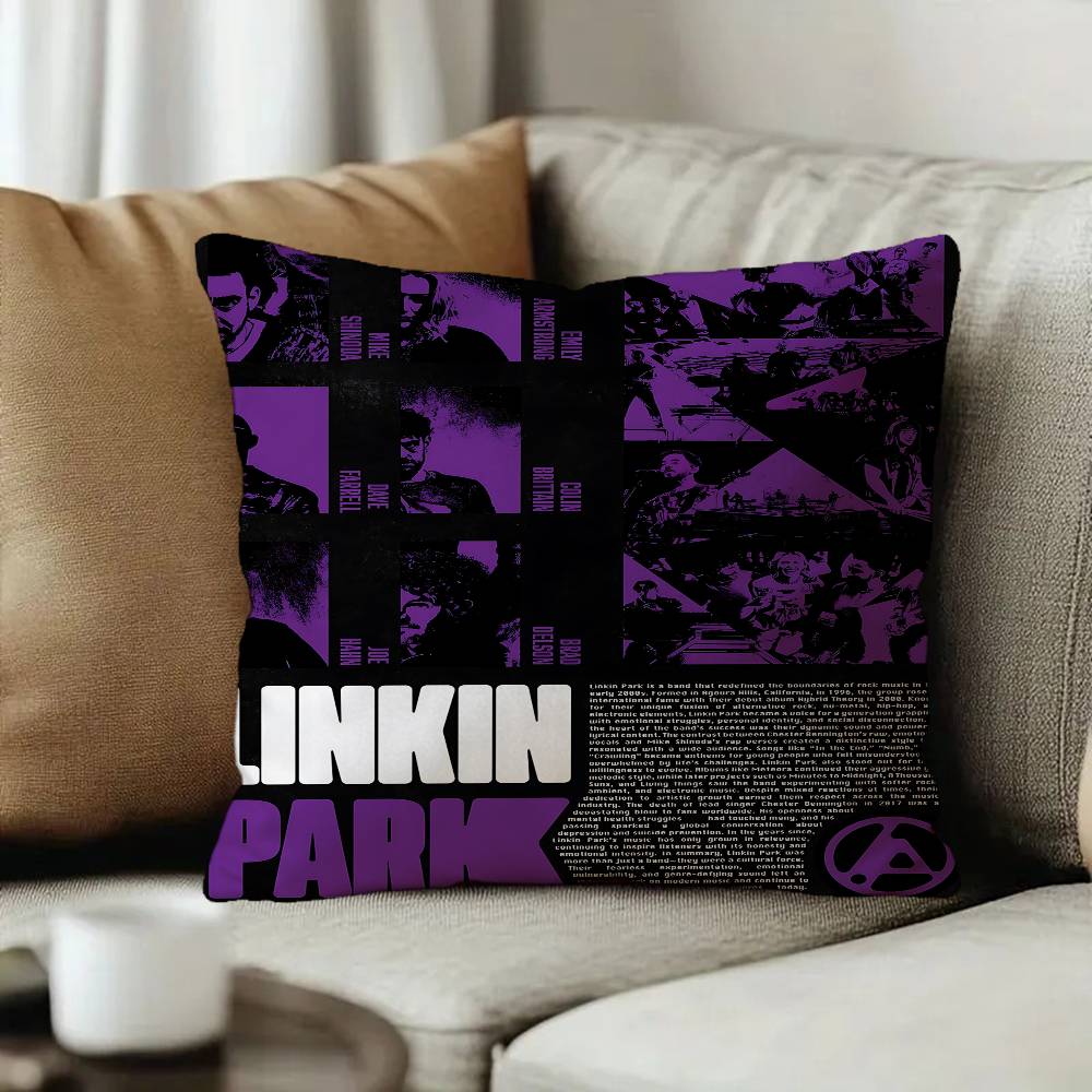 Band LLinkin Cool PPark Cushion Cover Pillow Cover Decor Pillowcase Printed Cushion Case for Couch