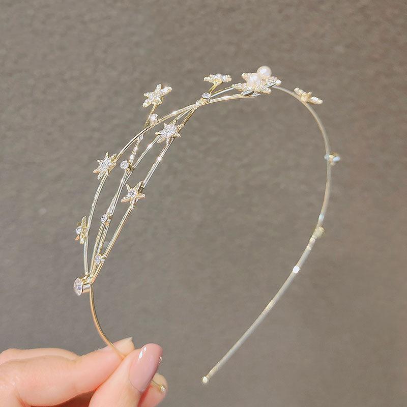 Diamantbesetztes Perlen-Gypsy-Haarband, japanische und koreanische Fengsen-Feen-Haaraccessoires, schlichte Persönlichkeit Temperament Ins-Kopfschmuck