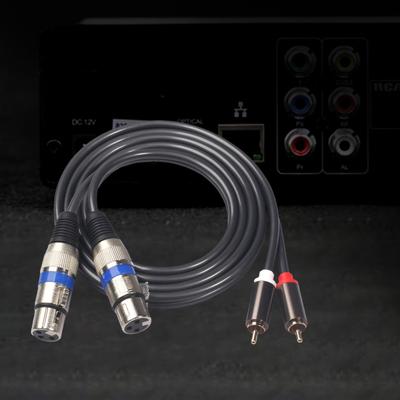 Profesionálny 1,5m Dvojitý na Dvojitý XLR RCA Samec Samica Audio Signálový Prepojovací Kábel