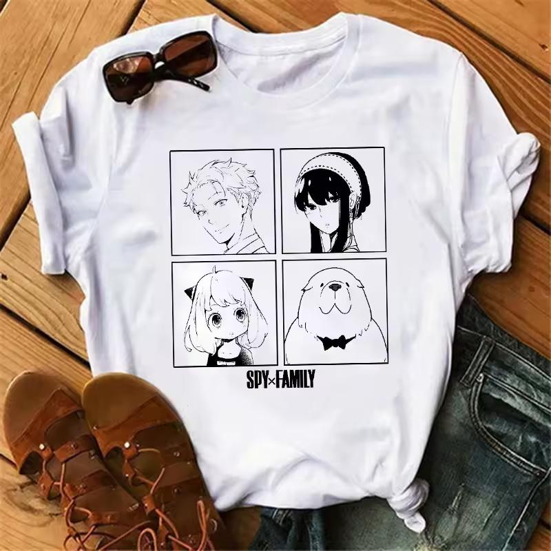 Anime Spy X Family T Shirt Wommen Japanese Harajuku Fashion Short Sleeve T-shirts Summer Tops Kawaii O-Neck Women's T-shirt Top