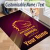 Custom Text Printed Rug Brisbane Broncos Non Slip Floor Carpet For Home Room Decor