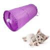 Cat Tunnel Toy Collapsible Interactive Safe Dot Pattern Hideout Kitten Tube Toy for Puppy Purple