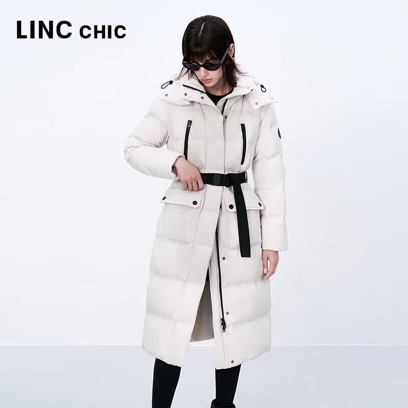 Jinyujie 2024 Winter Women's Long Goose Down Jacket with Waist Tie