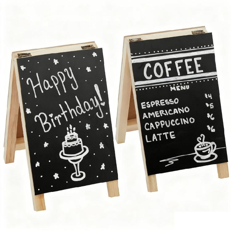 Multipurpose Folding Blackboards Natural Wood Design Mobile Chalkboards Suitable for Multiple Space Meetings Classrooms