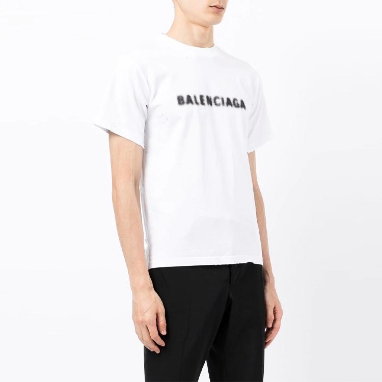 Balenciaga Blurred Logo T-Shirt 'White Black' Unisex 661705TKVD59040