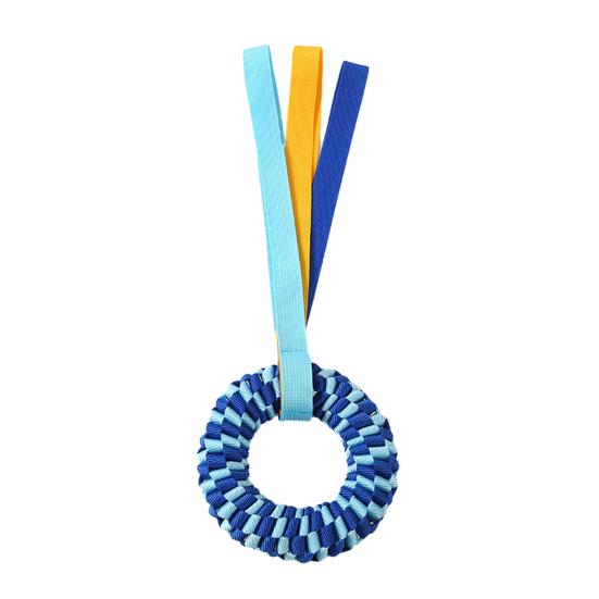 

Pet Chewing Toy Donut Shape Toy with Woven Oxford Fabric Cotton синий