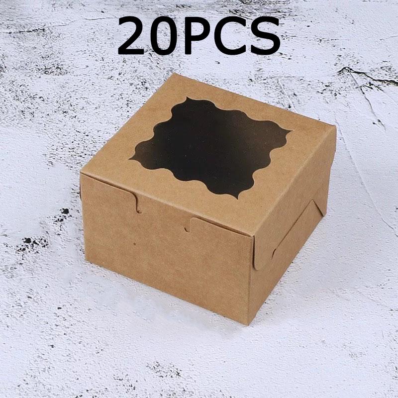 

WTEMPO Foldable White Paper Gift Boxes Creative DIY Clear Window Soap Jewelry Scented Candle Packaging Boxes Perfect for Birthday Wedding 20pcs хаки