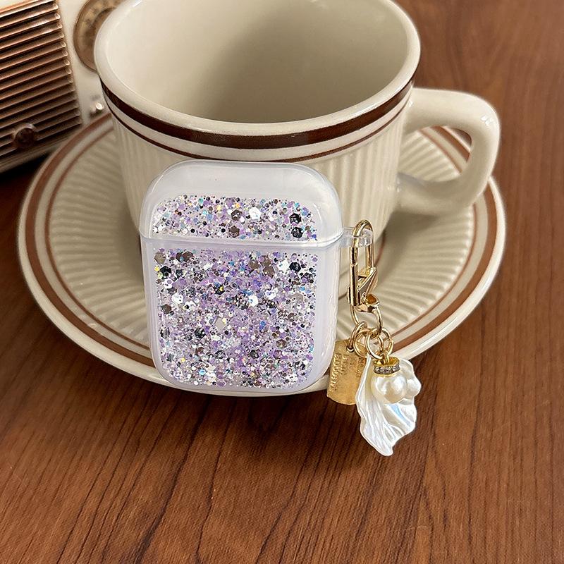Silver Foil Glitter Sequined Airpodspro2 Bluetooth Headset Cover For Apple Airpods 3 /4 Shell
