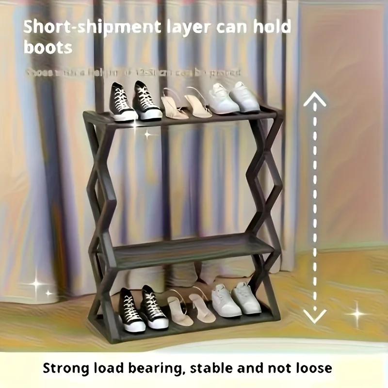 4-Tier Plastic Shoe Rack - Space-Saving, Easy Assembly, Durable Design | Suitable for Entryway and Bedroom|Shoe Storage