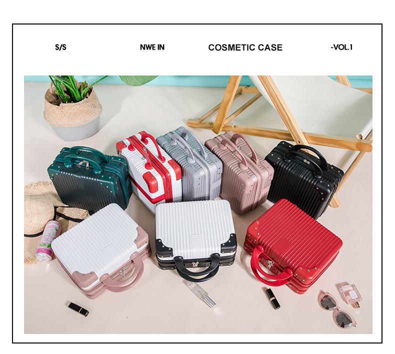 14-Zoll Damen Leichtes Kleines Gepäck: Tragbare Make-up- und Aufbewahrungsbox mit großem Fassungsvermögen