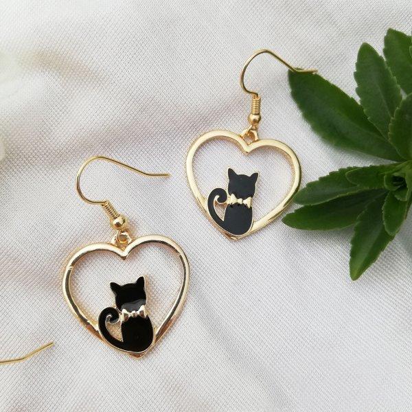 

Korean Style Cute Animal Kitten Dangle Earrings For Women Tulip Flower Moon Star Cat Painting Oil Earring Party Christmas Gifts
