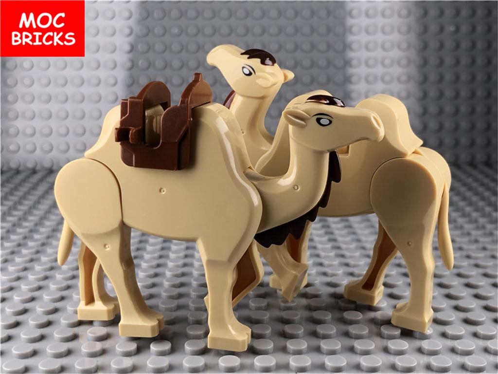 2 pezzi MOC Mattoncini Animale Cammello Principe del Deserto Avventura Film Città Modello Blocchi da Costruzione Giocattoli Educativi Regali per Bambini