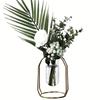 Gold Vase Metal Frame Modern Creative Hydroponic Vase Home Living Room Decoration Flower Arrangement Dried Flower Decoration Table Potted Vase