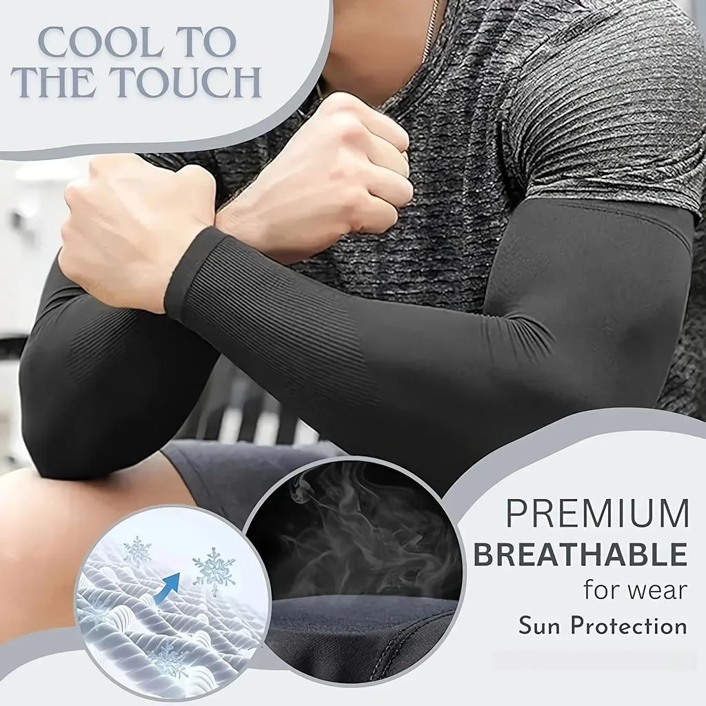 Summer UV Sun Protection Arm Sleeves Breathable Cooling Arm Covers For Outdoor Activities Cycling Running Mountaineering