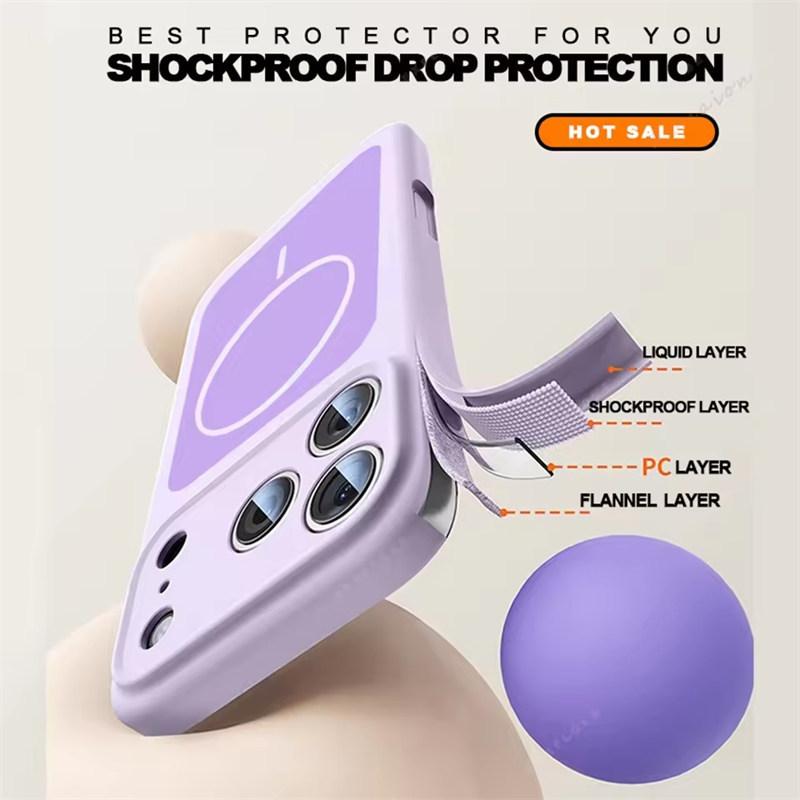 Wrist Strap Magnetic Phone Case For iPhone 17 Air 14 15 16 13 Pro Max Magsafe Liquid Lanyard Protector Cover