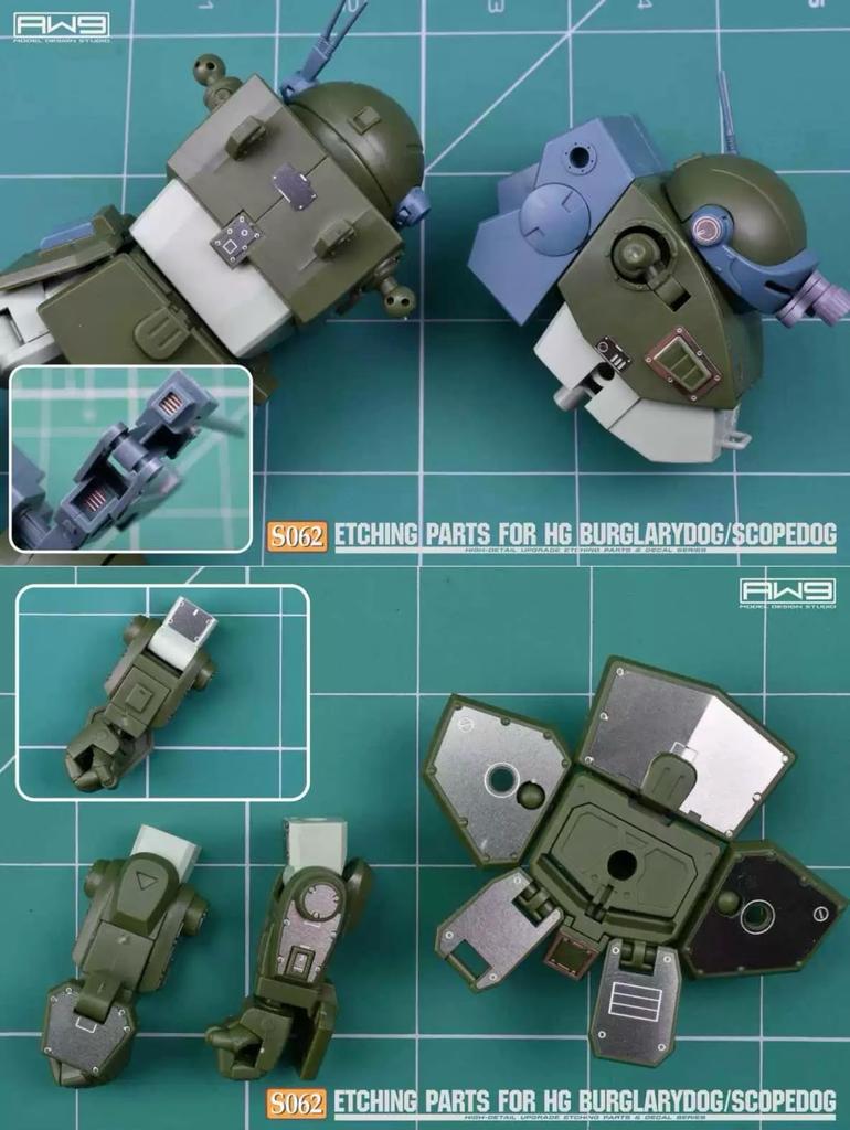 HG Armored Trooper Votoms Scope Dog/Burglary Dog Custom Detail Up High-Quality Metal Parts with Water-Transfer Decals