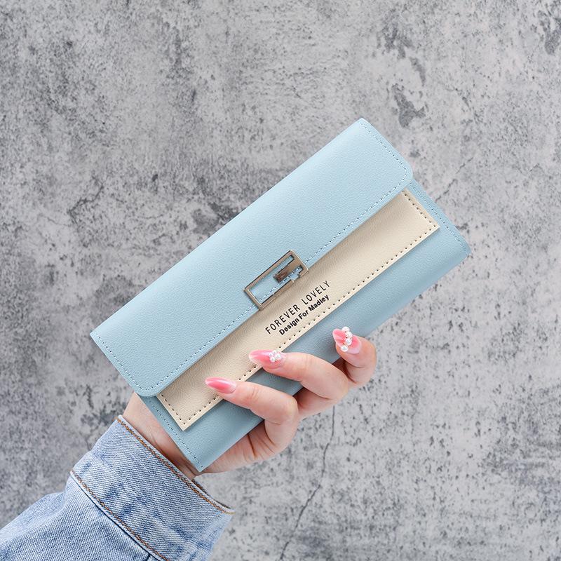 Women's Korean Style Tri-Fold Clutch: Fashionable Coin Purse & Card Holder