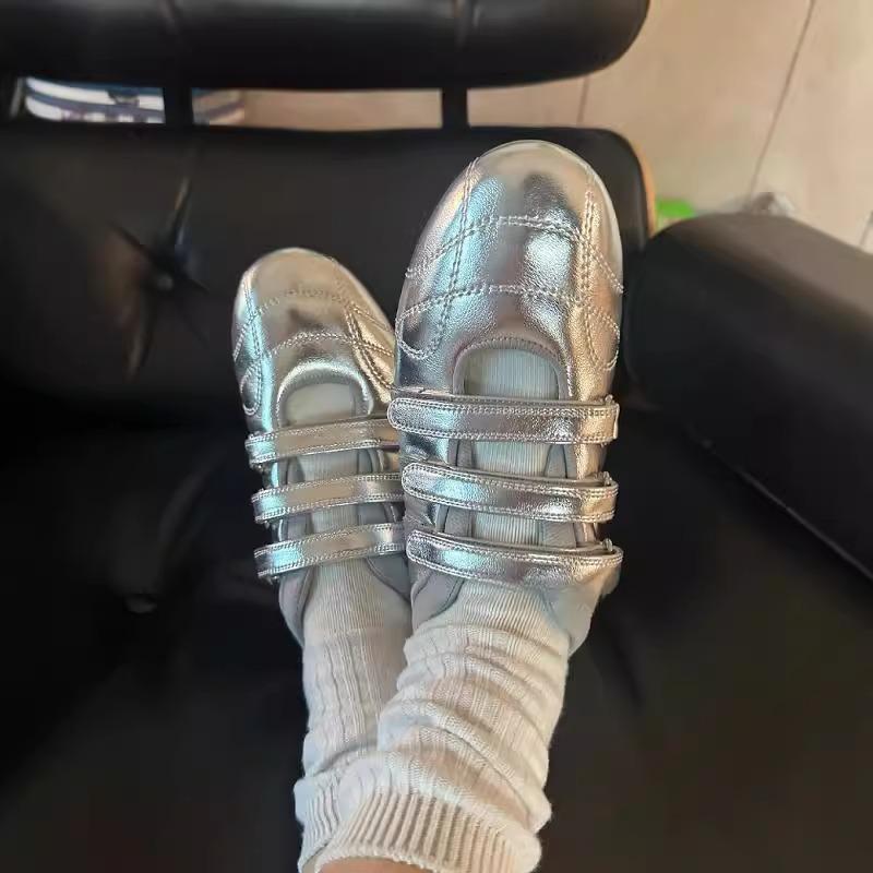Chaussures Mary Jane coréennes de niche à Velcro pour femmes printemps 2025 nouvelles chaussures de bowling ballerines décontractées polyvalentes