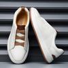 Board shoes men's leather high-end platform white shoes autumn trendy shoes versatile one-pedal lazy casual shoes
