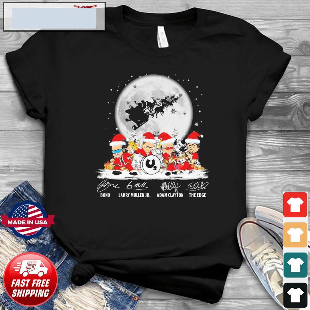 U2 Santa Hat Merry Christmas  Full Size S-5XL Unisex T-Shirt XXXL