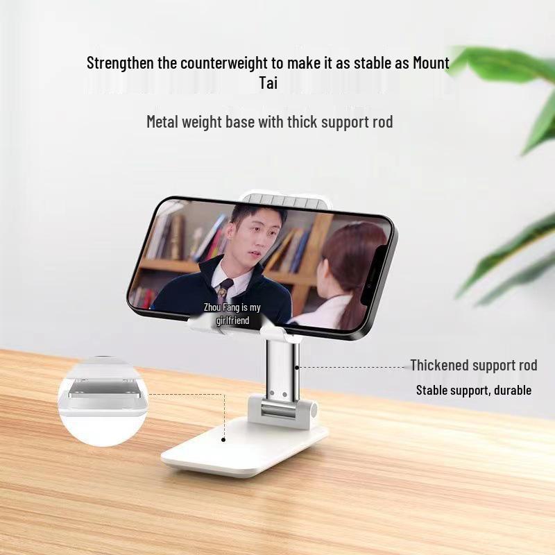 Multifunktionaler verstellbarer Handy- & Tablet-Ständer für Schreibtisch, Live-Streaming & Serien schauen - Faltbar & Tragbar