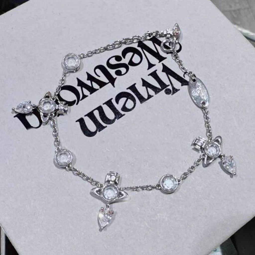 High-Edition Marquise-Cut Diamond Drop Necklace & Bracelet Set: Elegant Women's Light Luxury Fashion Clavicle Chain