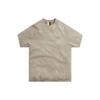 Solid Color Logo Round Neck Short Sleeve T-Shirt Unisex Tops Khaki KH030095-207