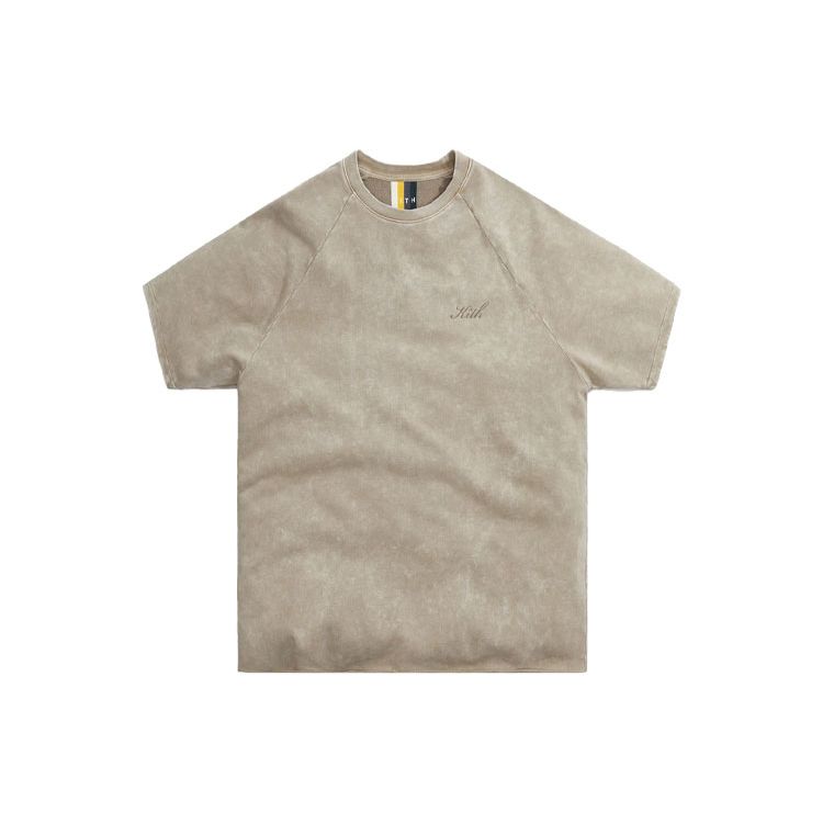 Kith Ensfarget Logo Rund Hals Kort Ermet T-skjorte Unisex Topper Khaki KH030095-207