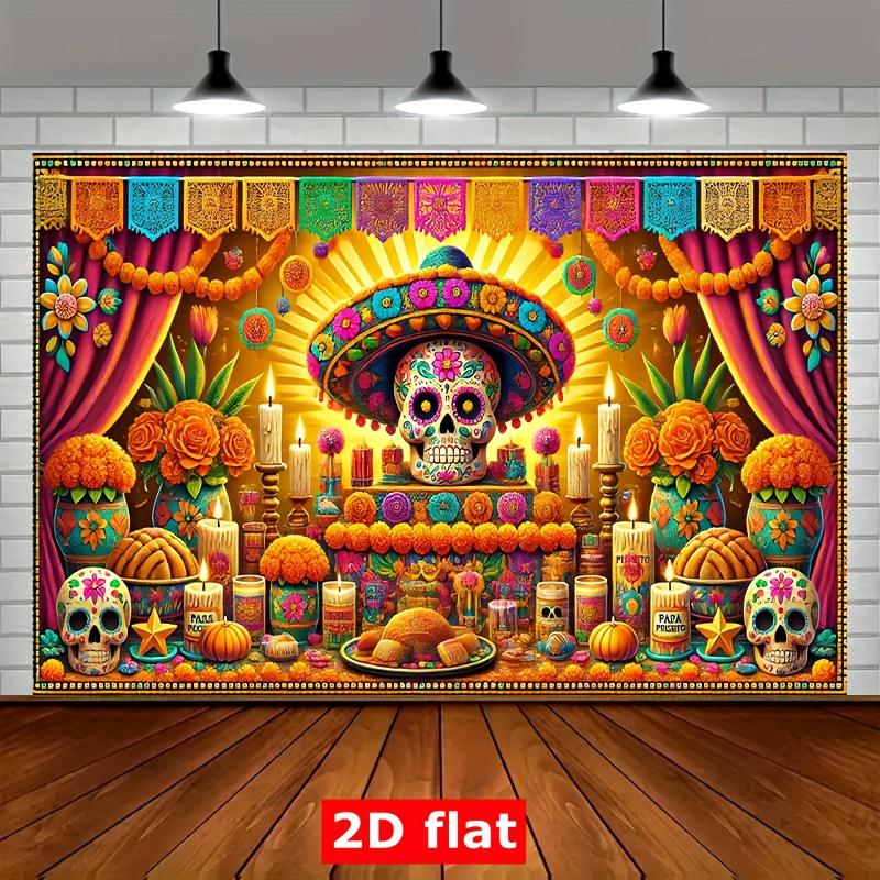 2D Flat Pattern 1 Piece Polyester Material for Halloween Altar Party Banner Suitable for Holiday Parties