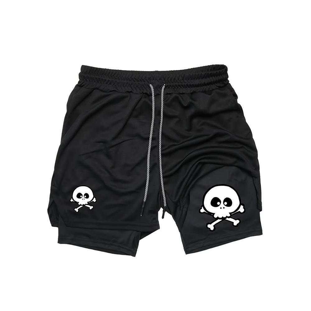 

Men s Printed 2-in-1 Running Shorts, Quick-Dry & Breathable for Gym Workouts, Outdoor Casual Activewear RL10069 XXXL