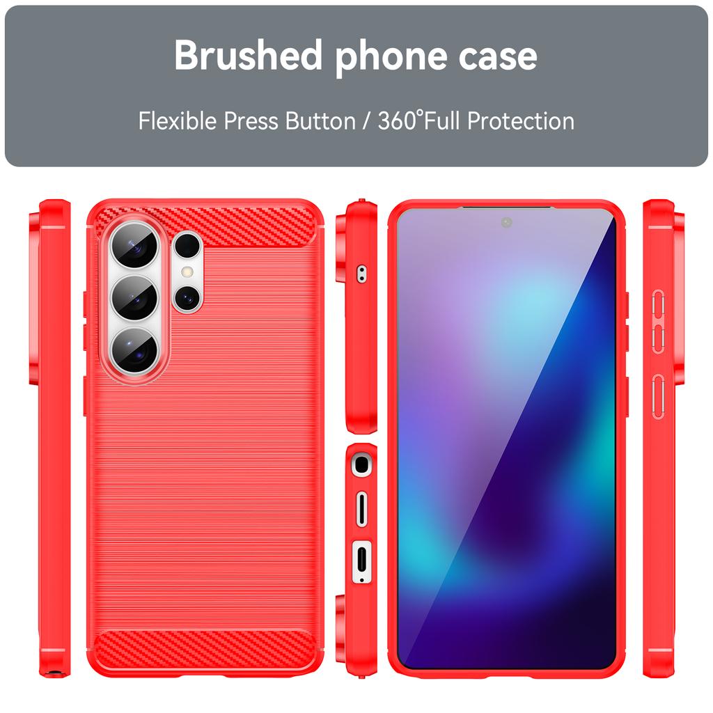 For Samsung Galaxy S26 Ultra Case Protective Phone Cover Carbon Fiber Texture Brushed