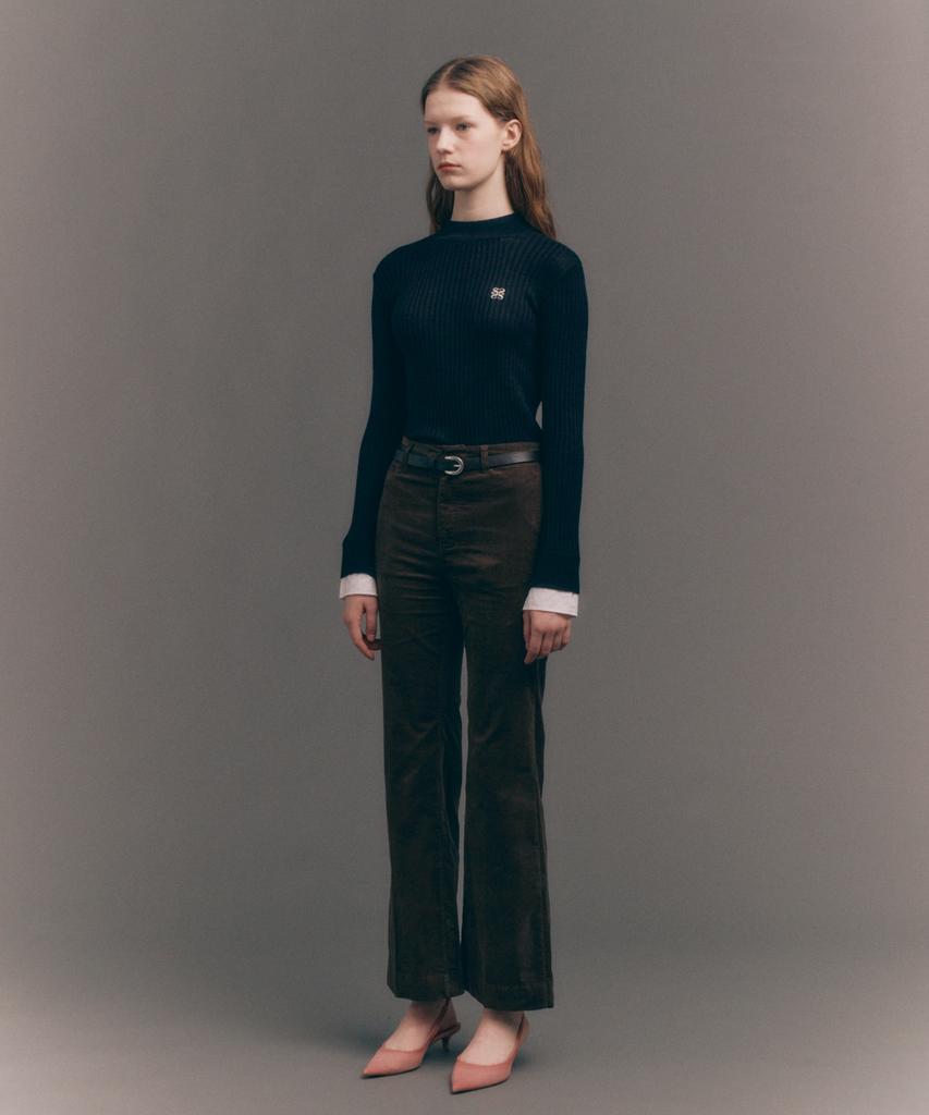 Seteo (W) Cuff Mock Neck Knit Black