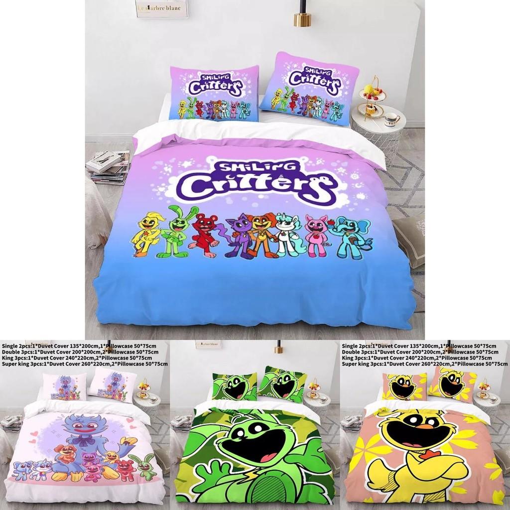 Luxurious Three Piece 3d Digital Print Bed Set Featuring Soft Microfiber Cartoon Design